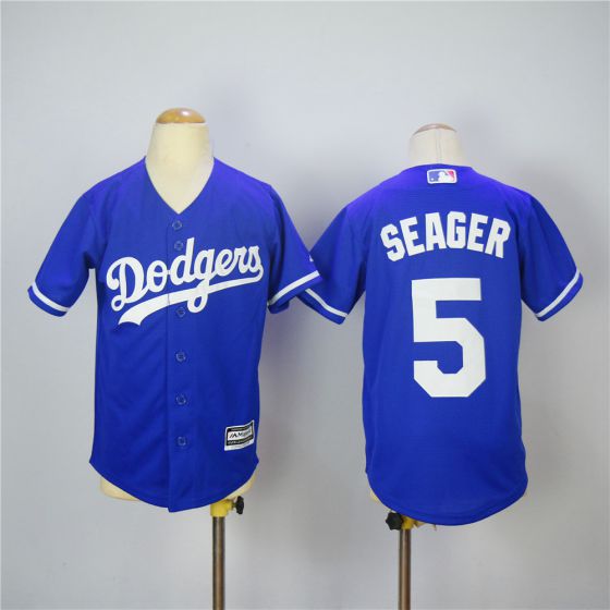 Youth Los Angeles Dodgers #5 Seager Blue MLB Jerseys->cleveland indians->MLB Jersey